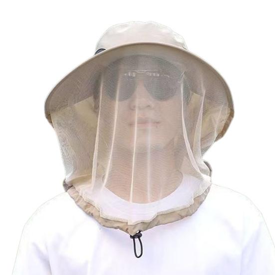 Outdoor Sun Hat with Mosquito Head Net Neck Flap Breathable Men Women Fishing Hiking Camping Climbing Face Netting Wide Brim Hat