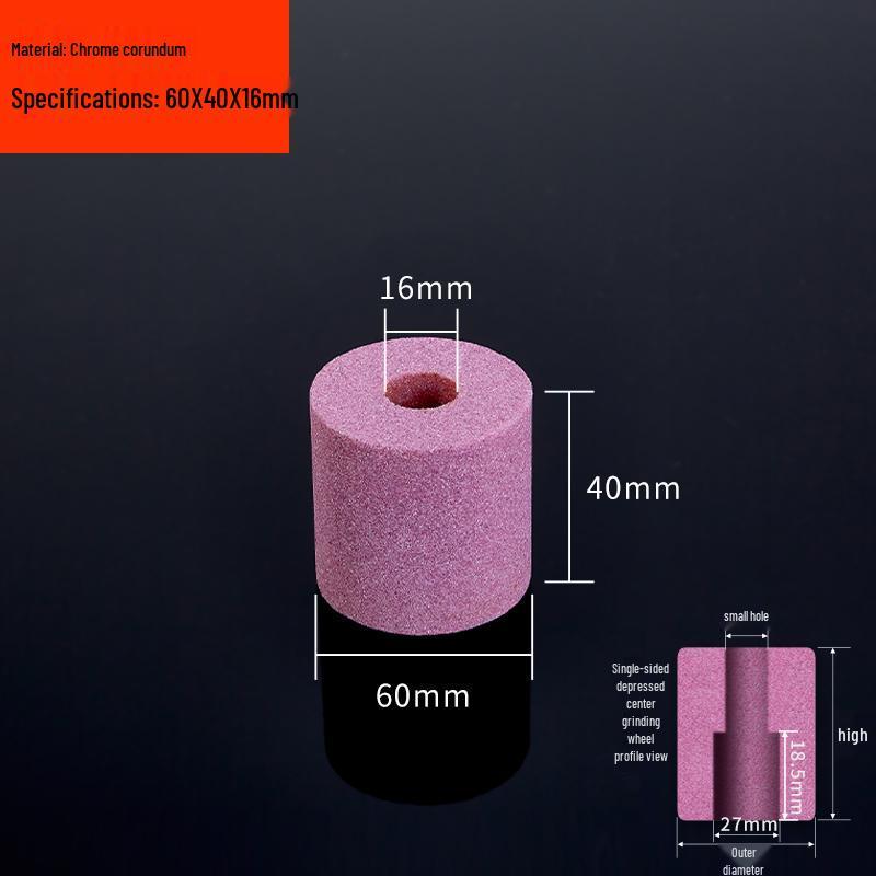 Matte Chrome Corundum Inner Bore Grinding Wheel with Single-Sided Concave Head