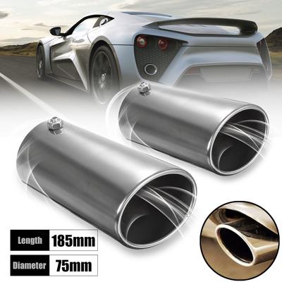 Titanium Black 3/" 76mm Inlet Auto Tail Pipe Muffler Tip Exhaust Rear Throat Trim