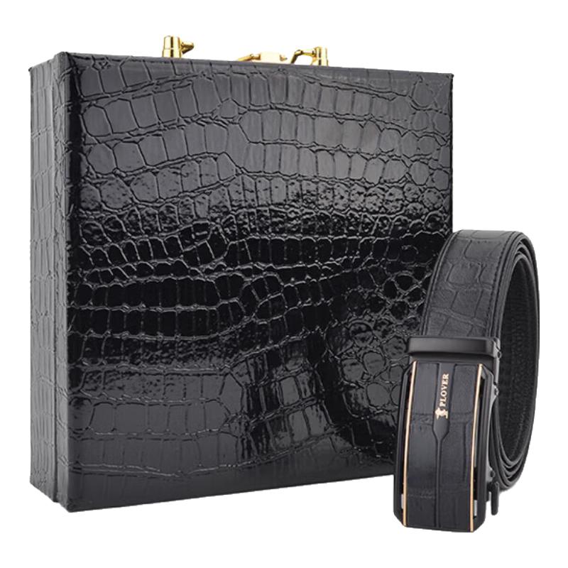 Мужской кожаный ремень Plover с узором под крокодила 115cm