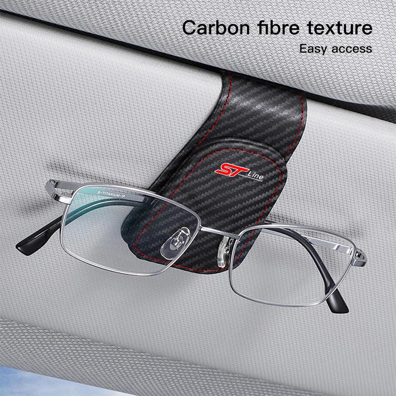 Car Sun Visor Glasses Clip Sunglasse Eyeglasses Holder For Ford ST Line F150 Ranger Fiesta Focus Transit Mustang Mondeo MK2 MK3