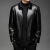 Jaqueta De Couro Masculina Com Lapela Forrada De Lã Casaco De Couro Masculino Pu Jaqueta De Couro Artificial Roupas Masculinas