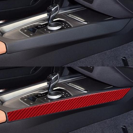 Bright Red Carbon Fiber Console Gear Shift Both Side Cover For BMW Z4 G29 19-22
