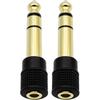 Chadou Audio Adapter 6.35mm (1/4 inch) Male to 3.5mm (1/8 inch) Female Stereo Headphone Connector Gold Plated, 2 Pack