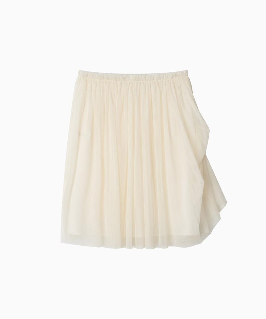 Ohesio Sheer Drape Banding Skirt, Ivory