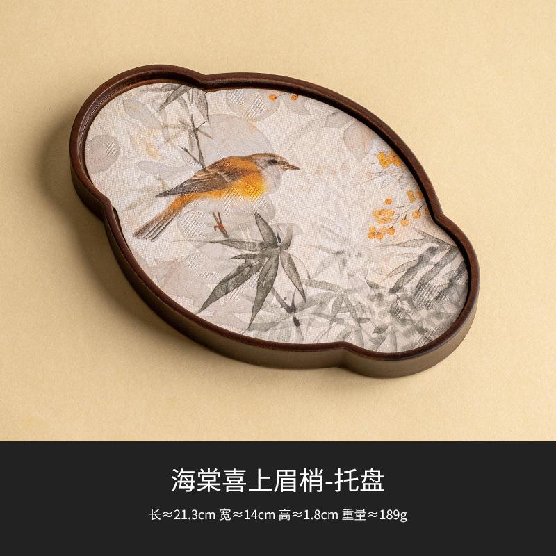 Bambus-Teetablett mit blütenblattförmigen Untersetzern im Lotus-Design Wohnzimmer Trockenaufguss-Tablett Traditionelles Chinesisches Kung Fu Tee-Set