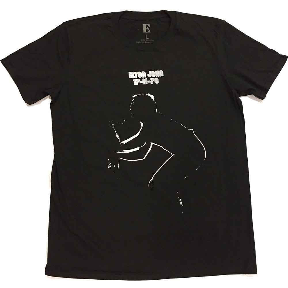 Elton John Unisex T-: 17.11.70 Album (Black) Unisex T-Shirt S