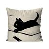 Cartoon Black Cat Print Decorative Pillowcase Bedding Home Decorative Cushion Pillowcase