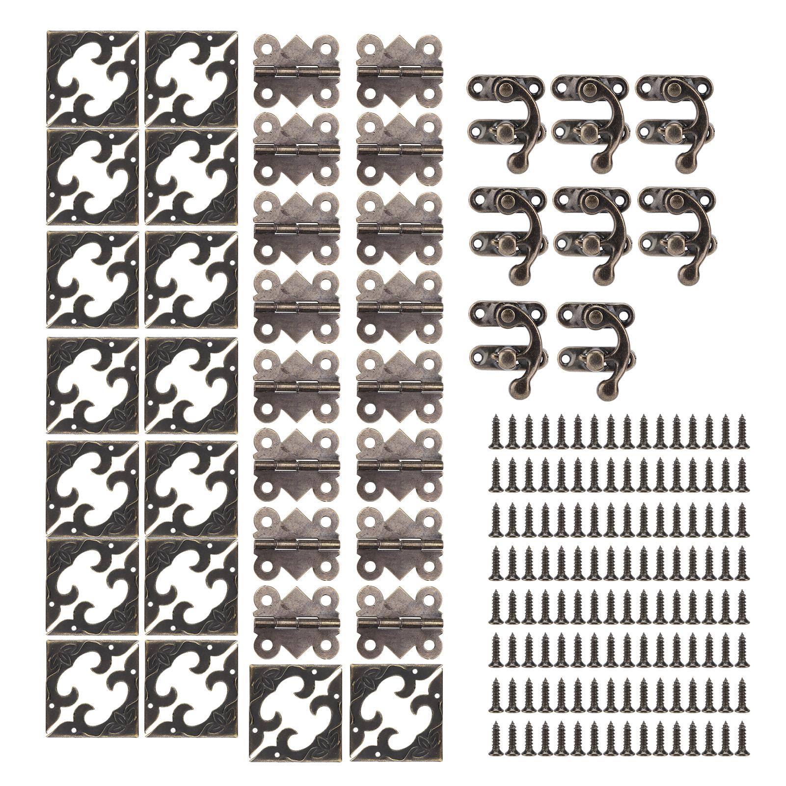 

Фурнитура для коробки, железная пряжка в стиле ретро, ​​замки, петли, угловые протекторы, комплект для украшения упаковки