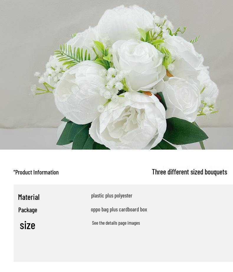 Elegant High-End Bridal Bouquet: Artificial Roses with Jute Rope – Perfect for Wedding Photos and Ceremonies