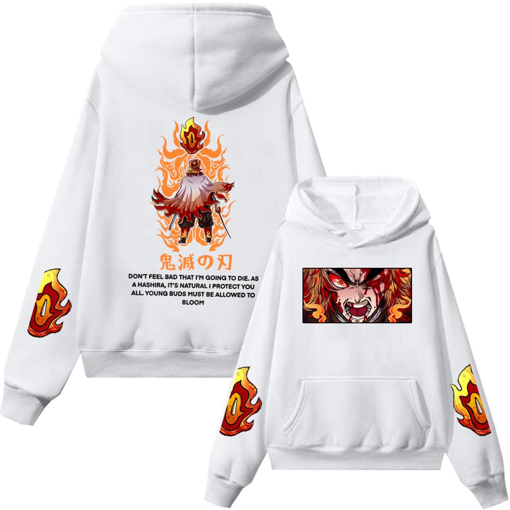 Denon Slayer Rengoku Kyoujuro Hoodie Anime Sweatshirts Fashion Harajuku Men Women Hoodies