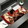 Tapis de Souris Fille Samouraï Japonaise Grand pour Ordinateur Bureau Jeu Table Tapis Caoutchouc Antidérapant Bords Cousus Tapis Clavier 90x40 XXL Tapis de Bureau