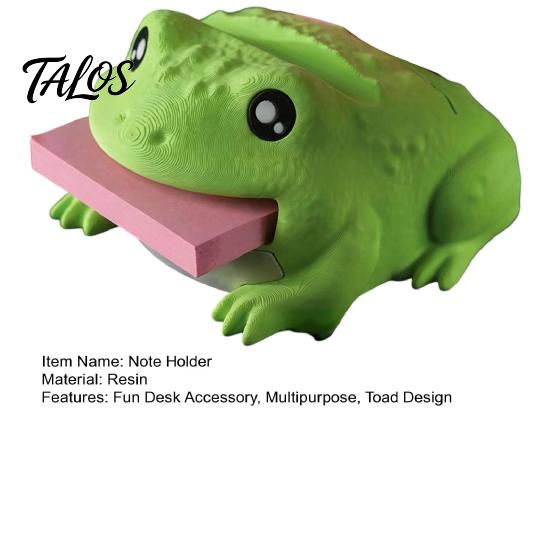Desktop Organizer for Sticky Notes Cute Note Holder Toad, Desk Notepad Holder, Fun Pen Creative Office Gifts Friends Memo Stand, Accessory Gift
