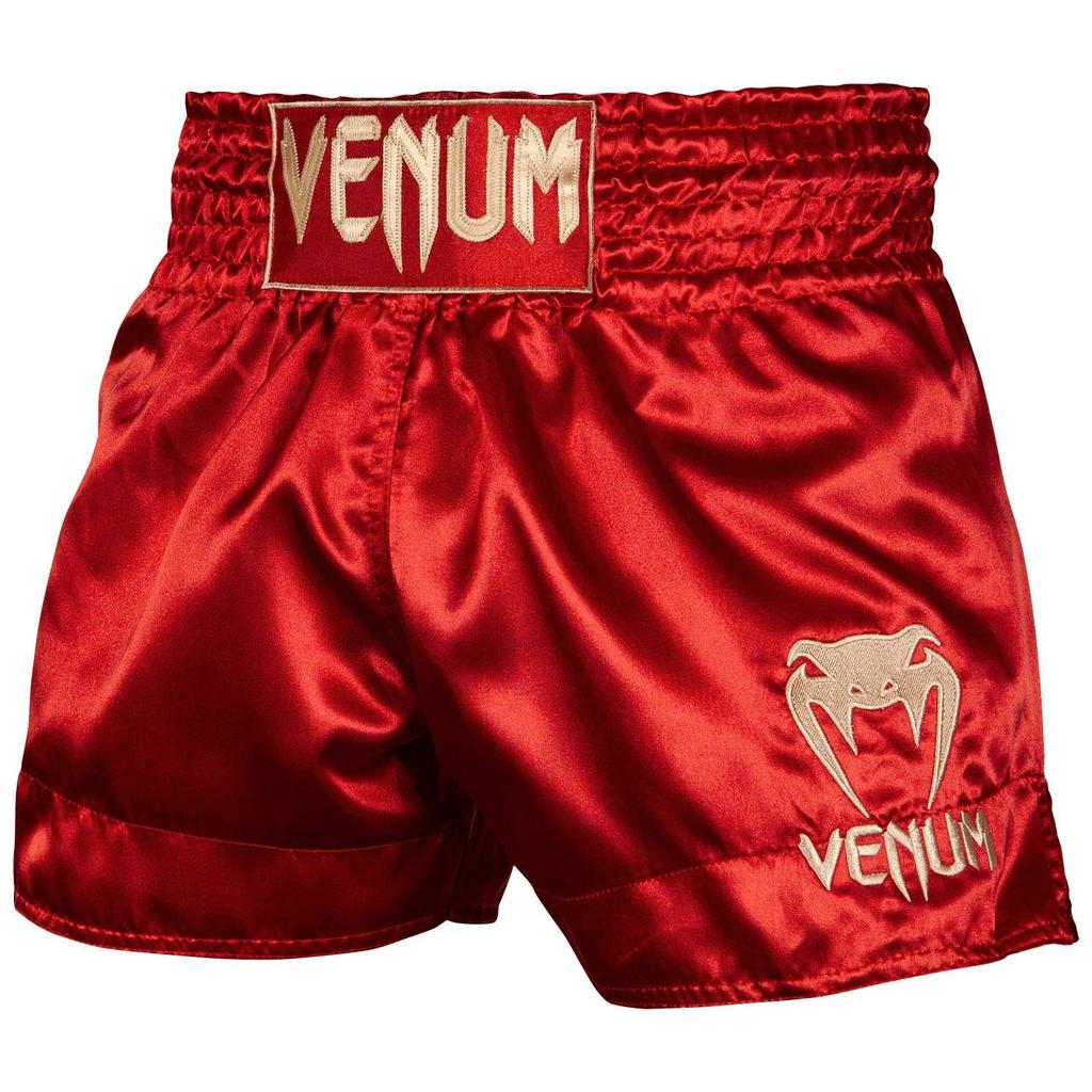 Pantaloni scurți VENUM Muay Thai Clasici (Roșu/Auriu, XL)