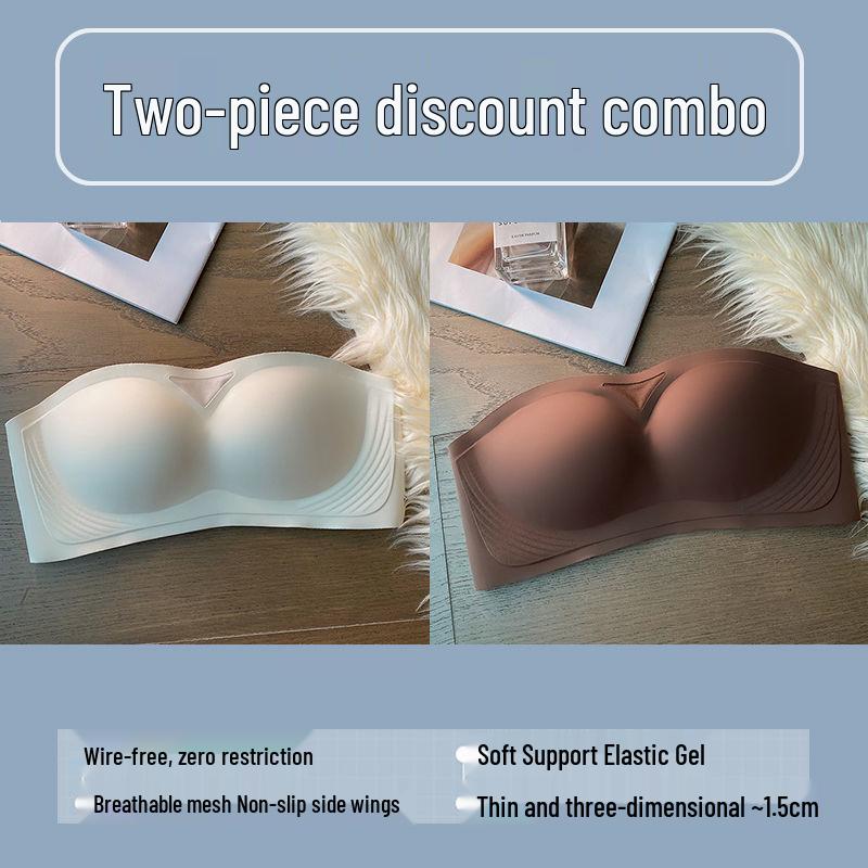 Seamless Strapless Non-Slip Bandeau: Invisible Lift & Support Bra for Small Chest