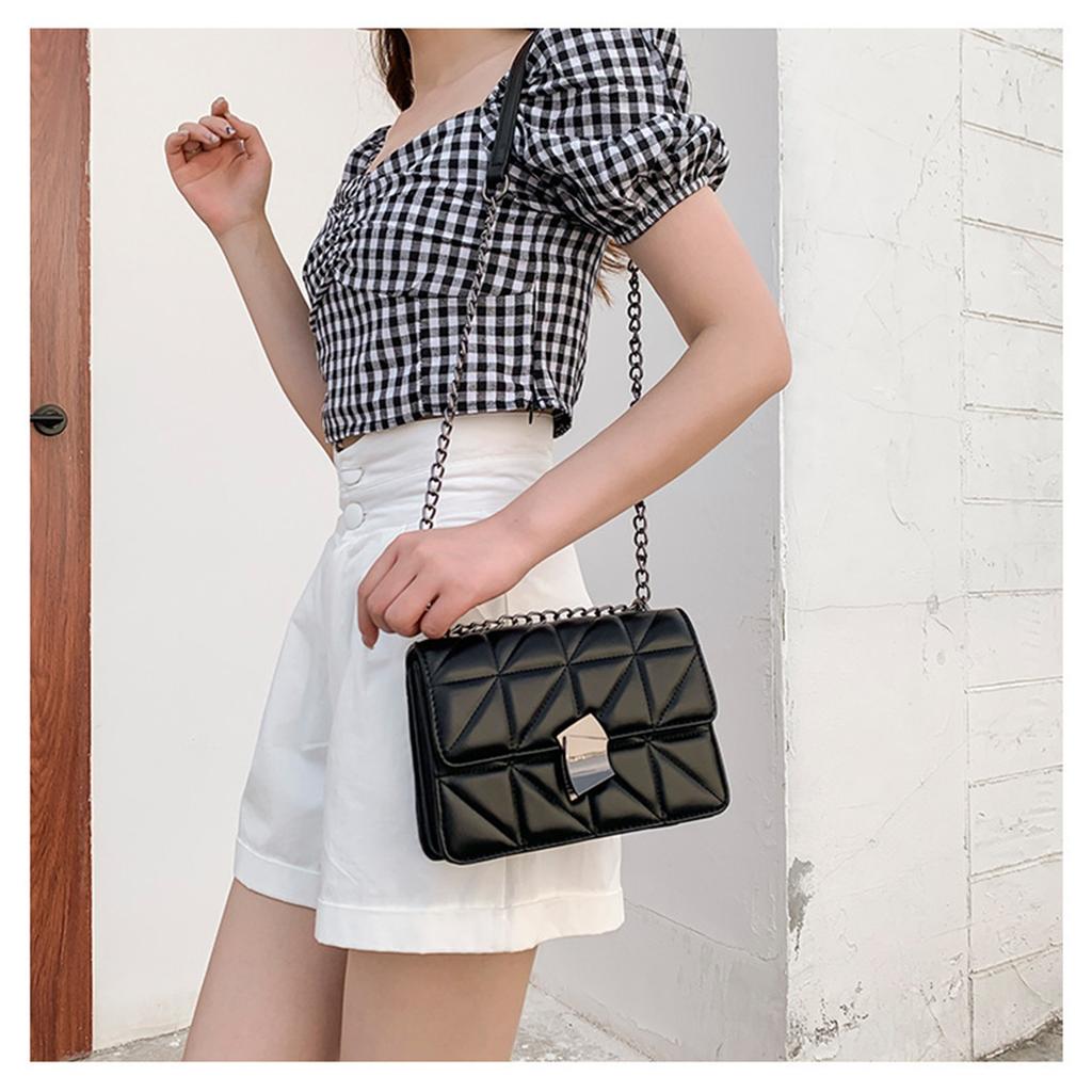 Diamond Chain Shoulder Bag Women's Bag Small Square Bag Temperament Lady Small Fragrance Style Bag Trendy Goddess Small Bag