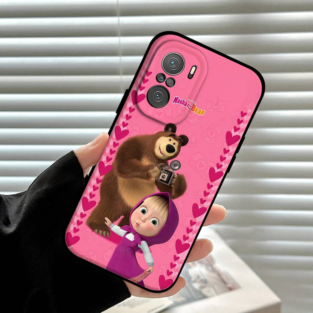 Cartoon M-MashaS And The B-Bears Phone Case For Xiaomi 11/12 Redmi Note 11/5G 8T 12S Ultra Black Compatible Mobile Accessory RedmiNote10 5G