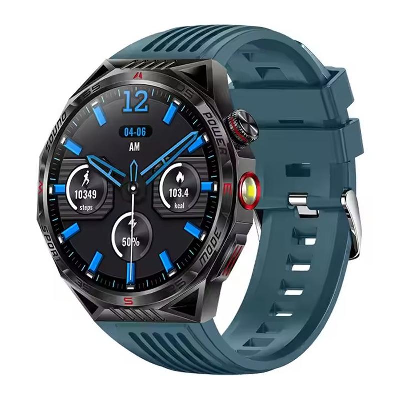 HT28 Smart Watch Men 1.85inch Outdoor LED Flashlight Laser Light Compass Sport Tracker Large Battery Smartwatch