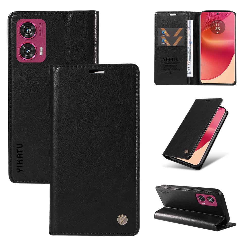 For Motorola Edge 50 Fusion 5G Case Litchi Texture Leather Wallet Phone Cover