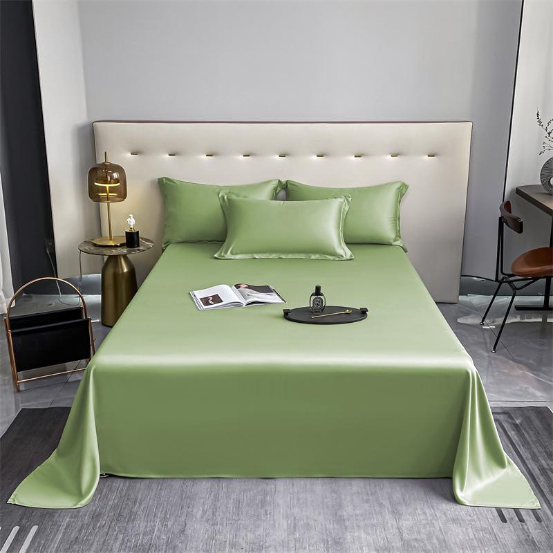 Popular 100% Cotton Sateen Bed Sheet Set - Solid Color, Long Staple Cotton, Single/Double Sizes, Three-Piece Collection