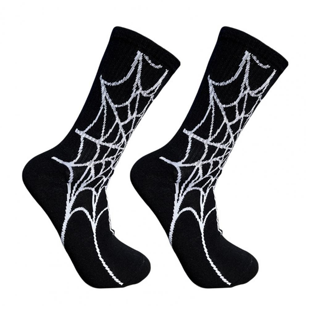 Șosete cu design cu craniu de Halloween Păianjen de Halloween Șosete sportive cu imprimeu cu schelet, elasticitate ridicată, anti-alunecare, unisex, lungi pentru baschet