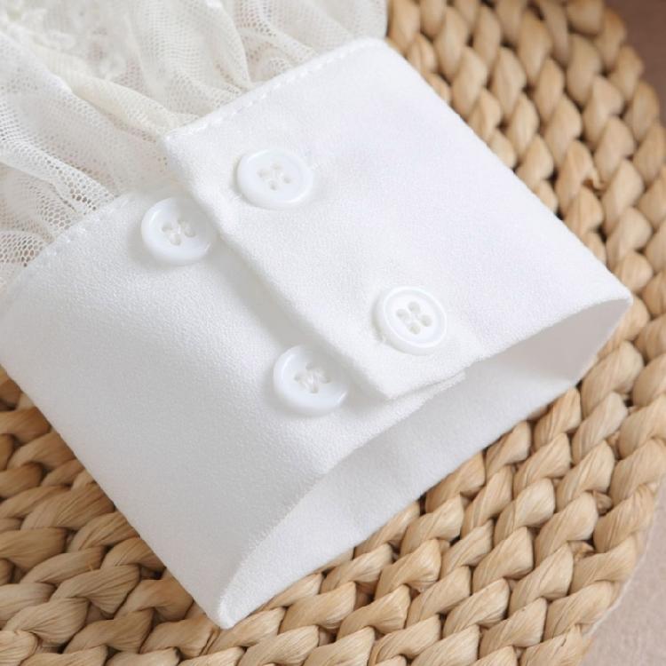 Lightweight Lace Wrist Sleeves Decorative Stretchy Design For Summer Outings Casual Outfits White