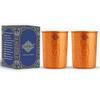 Set of 2 Copper Hammered Lacquer Coated Glass