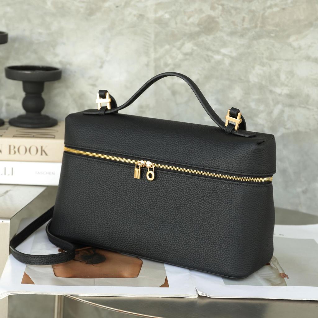 Genuine Cowhide Leather Makeup Crossbody Bag - Elegant, Versatile, Candy-Colored Women's Handheld Tote
