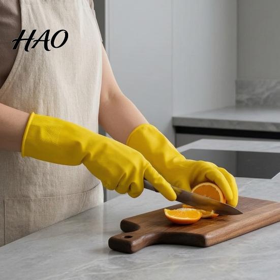 Multi Purpose Household Cleaning Gloves 2PCS Gloves, Reusable PVC Waterproof Thickened Work Extended Comfortable Kitchen for Washing Dishes Wristband