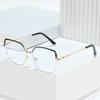 Trendy new glasses frame two-color flat glasses for women, metal anti-blue light, glasses frame can be equipped with myopia glasses