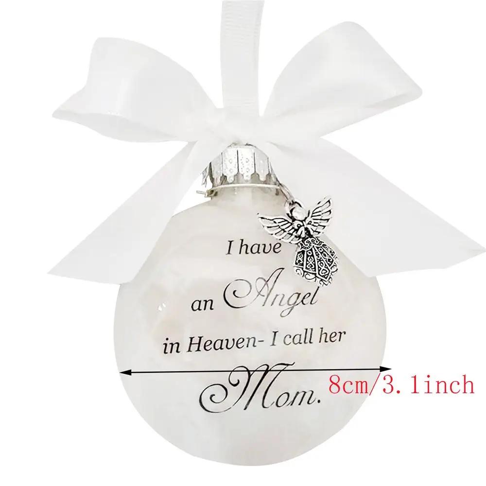 Home Decoration Angel In Heaven Xmas Family Pendant Feather Ball Hanging Ornament Memorial Ornament