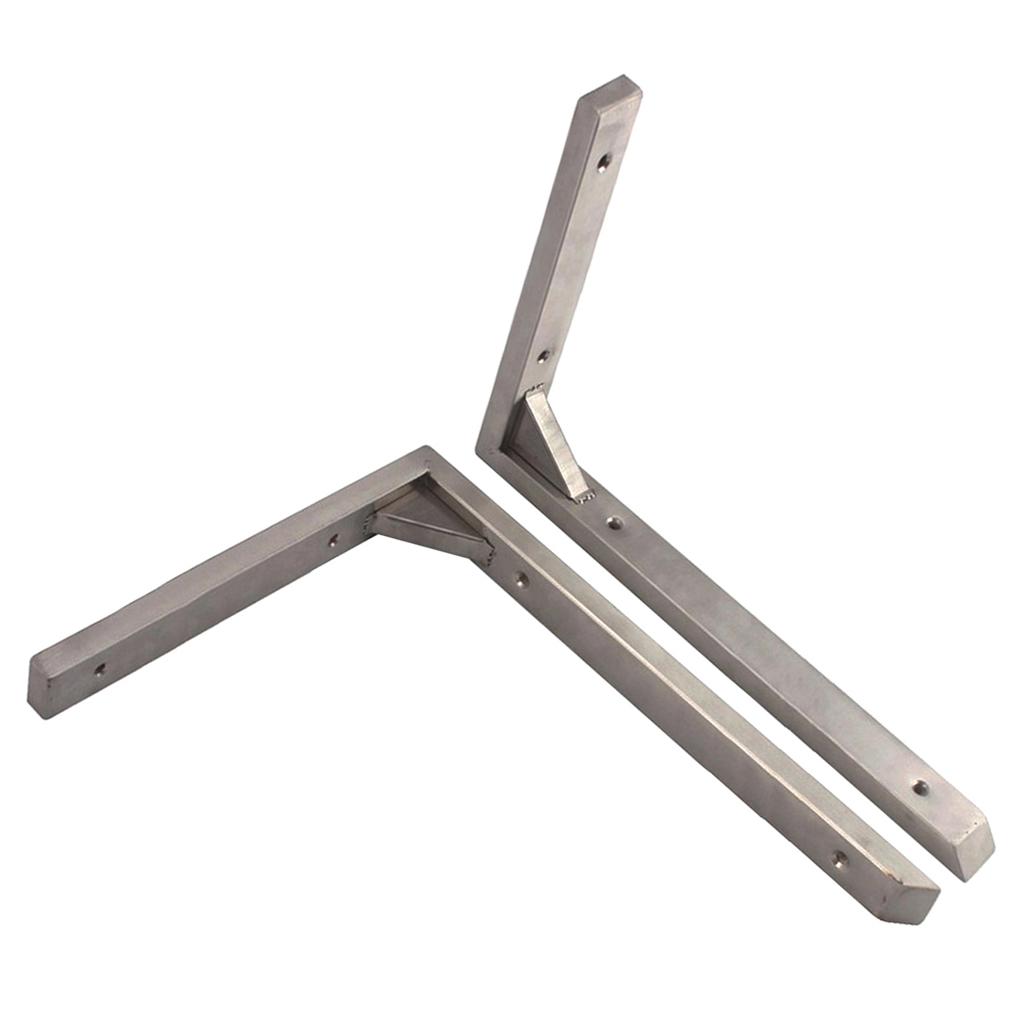 Hochleistungs-Edelstahl-Regalwinkel, Dreieckiger Metall-Wandwinkel 6/8/10/12/14/16 (Zoll), 2er-Pack