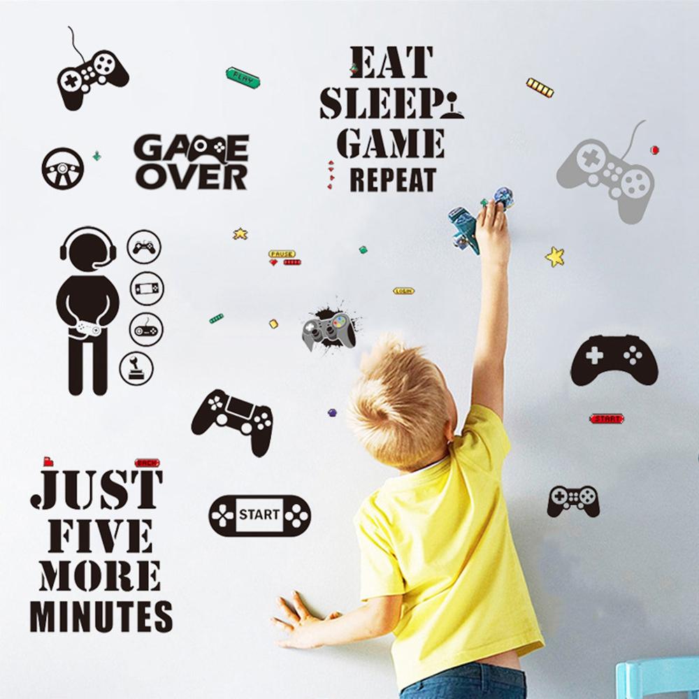 

Room Stickers Video Gaming Controller Gamer Wall Sticker Boys Room Decor Playroom Decor Wall Decals 36pcs