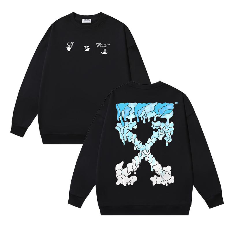 1238 Off-White 2026 Herbst/Winter Neu OW Geschmolzenes Pfeilmuster Herren und Damen Rundhals Hoodie