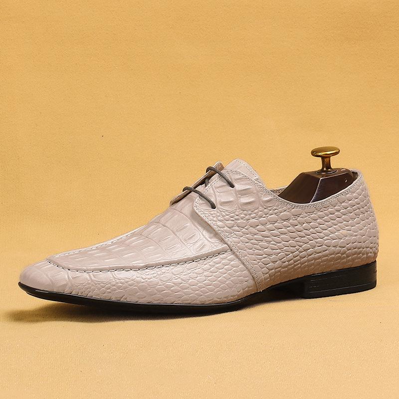 

Мужские кожаные туфли с крокодиловым узором, деловые повседневные туфли дерби из натуральной кожи, британское тиснение, мужская обувь иностранной торговли 41