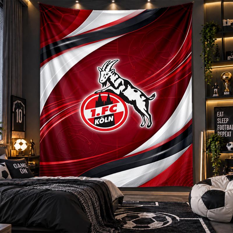 Nástěnná tapisérie s potiskem FC Köln Látka pro obývací pokoj ložnici Domácí dekorace