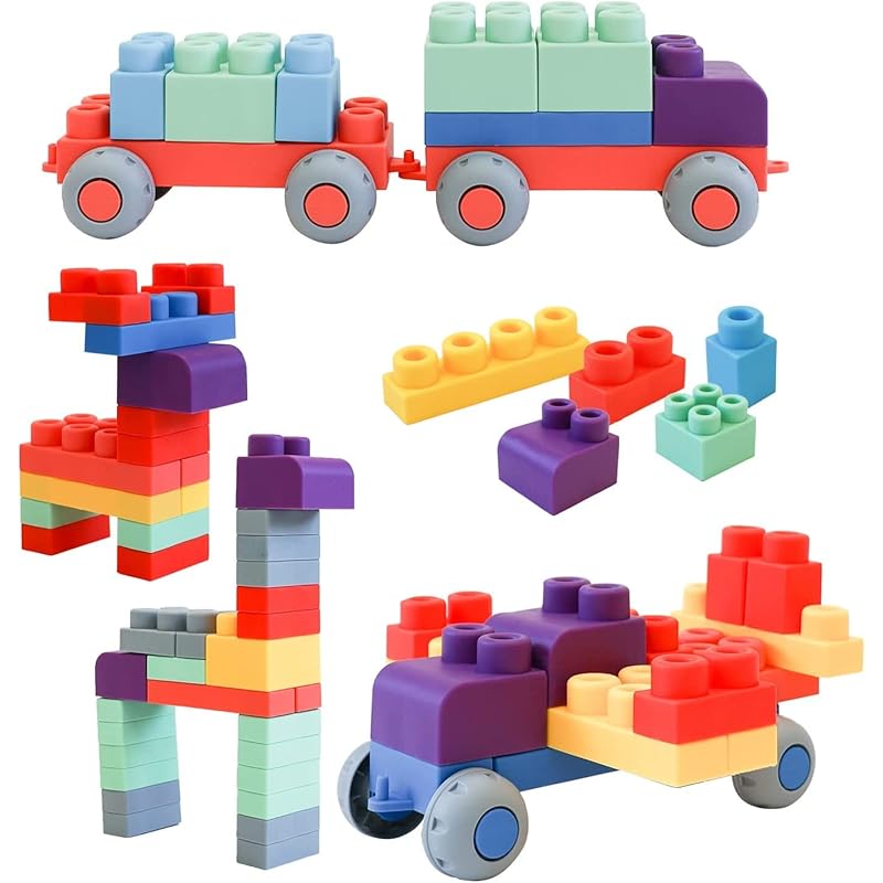 

[Boilable] Rocotto Soft Building Blocks, Large, Soft, Safe, Educational Toys, Silica Gel, SDGs, Bath, Pool, Colorful, Focus, Thinking, Building, Cars,