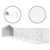 VidaXL Outdoor Dog Kennel with Silver Roof 2x14x2.5 M 3190477
