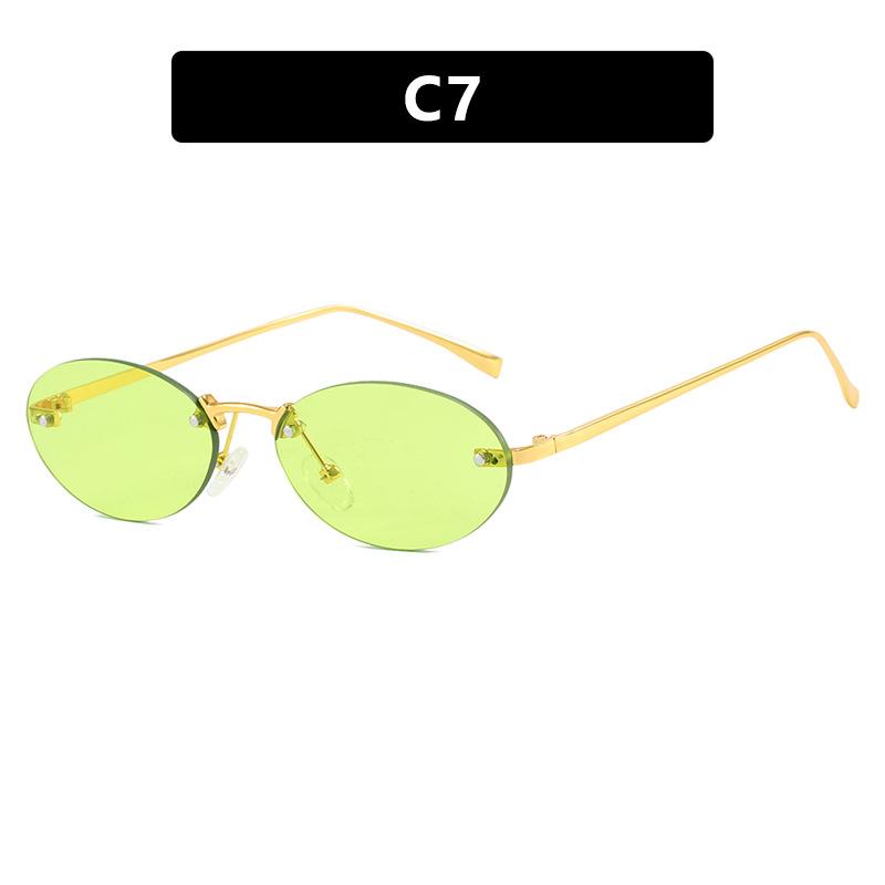 

Эллиптические безрамочные солнцезащитные очки Женские Модный тренд Солнцезащитные очки Мужские Уличные солнцезащитные очки Очки Uv400 Дизайн Люксового бренда Очки