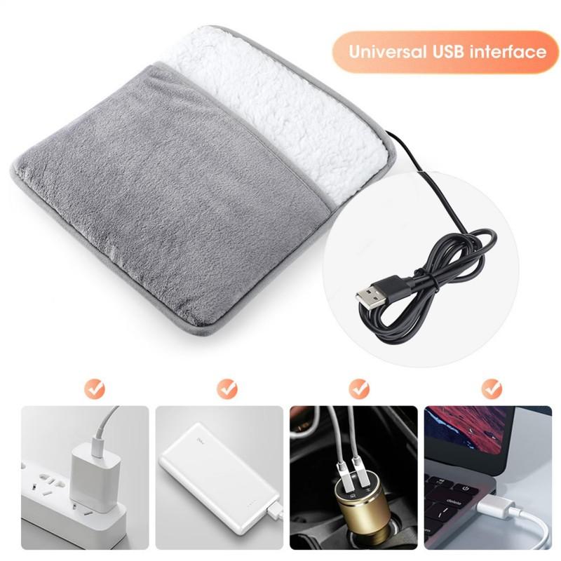 Electric Foot Heating Pad Usb Charging Winter Plush Plush Washable Foot Warmer Heater Household Foot Warming Mat Improve Sleeping