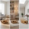 Cat Scratcher House with Tunnel Wood-Grain Pet