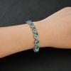Brilliant Light Blue Cubic Zirconia Bracelets Silver Color Fashion CZ Tennis Bracelet for Women Engagement Party Jewelry Gifts