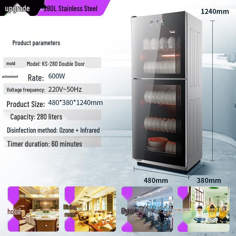 Compact Vertical Dish Drying Cabinet for Tableware and Utensils