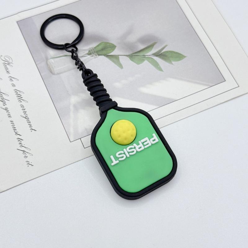 Soft Pvc Pickleball Paddle Keychains Multiple Bright Colors For Bag Decoration Gifts For Pickleball Enthusiasts
