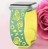 Two-Color Silicone Rose Flower Strap for Apple Watch (Series 1-10) - Floral Rose Carved Design