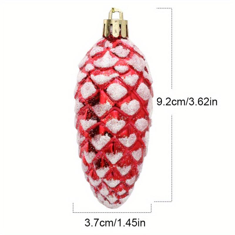 10 Pcs Christmas Pine Cone Ornaments Painted Plastic Pinecones Christmas Tree Ornaments Hanging Pinecone Baubles For DIY Crafts Home Xmas Tree Gift