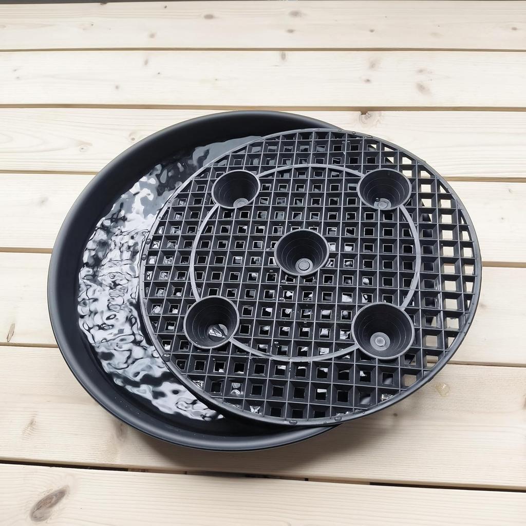 Stand,4-Pack 14 Inch, Elevated Plant Saucer Self-Watering Fabric Pot Base,