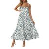 Women's Long Beach Casual Elegant Spaghetti Strap Maxi Dress Stitching Low-key Flowing Bohemian Dress
