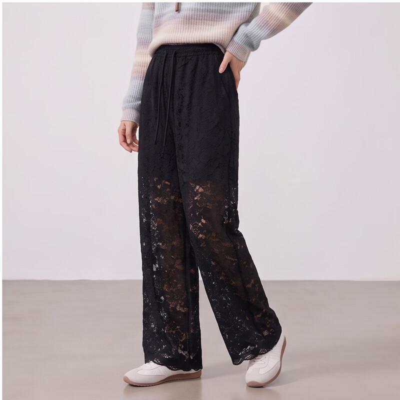 KOMPASU Damen Schlankmachende Gerade Bein Weite Bein Spitze Hohl Casual Hose