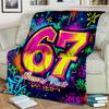 1PC Custom Name Colorful Graffiti Art Flannel Blanket Versatile,all-season Throw Suitable for the Living Room,bedroom,camping,travel,and Gift